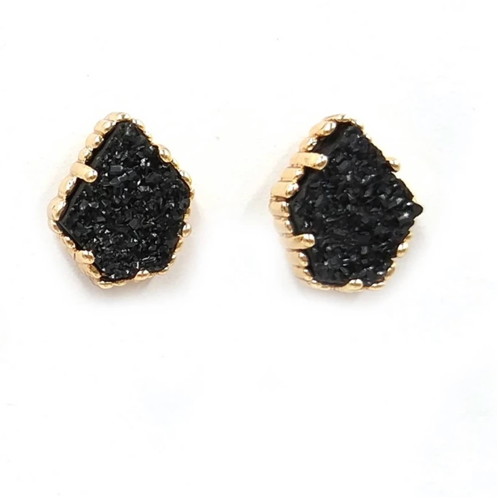 Black Druzy Stud Earrings 15$